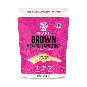 Lakanto Brown Monk Fruit Sweetener – Brown Sugar Substitute, Zero Calorie, Baking, Vegan, Keto Diet Friendly, Zero Net Carbs, Gluten Free, Sugar Replacement, Extract (Brown – 1 lb)