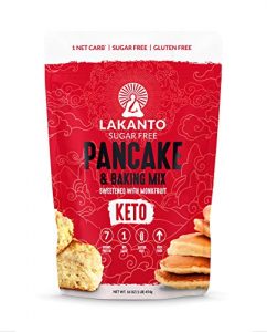 Lakanto Sugar Free Pancake and Baking Mix – Sweetened with Monk Fruit Sweetener, Keto, 7g of Protein, 1g Net Carbs, High in Fiber, Flapjack, Waffles, Biscuits, Easy to Make Breakfast (1 Lb)