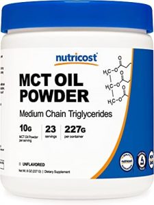 Nutricost Premium MCT Oil Powder .5LBS – Best For Keto, Ketosis, and Ketogenic Diets – Zero Net Carbs, Non-GMO and Gluten Free