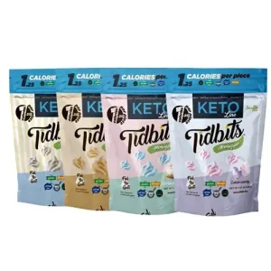 TIDBITS FUN BITES The Party KETO Pack, Low Carb Snack, Low Calorie Healthy Snack, Gluten Free Snacks, Sugar Free Meringues, Pack of 4