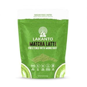 Lakanto Sugar Free Matcha Latte – Green Tea Powder with Shelf Stable Probiotics and Fiber, Sugar Free, Monk Fruit Sweetener, Keto Diet Friendly, Vegan, Detox, Destress, Antioxidants, Authentic (10 oz)