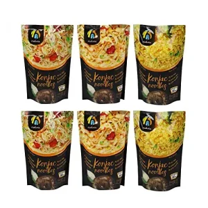 Hethstia Shirataki Noodle Low-Carb Pasta and Rice Variety Pack- Spaghetti, Fettuccine and Rice, Low Calorie Konjac Pasta Sugar Free, Gluten Free, Vegan, Keto and Paleo-Friendly(Oat Flavor, 9.52 oz, 6 Packs)