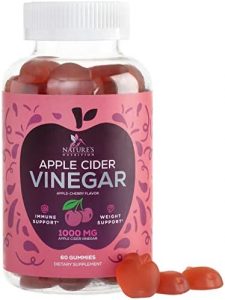 Apple Cider Vinegar Gummy Vitamins for Detox & Cleanse 1000mg – Apple Cherry Flavor, Gelatin-Free, Vegan, Non-GMO, Made with Beet Root & Essential Vitamin B12 for Energy – 60 Gummies