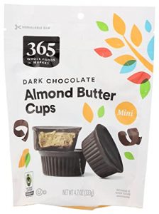 365 by Whole Foods Market, Cups Chocolate Dark Almond Butter Mini, 4.7 Ounce