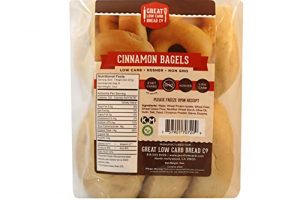 Great Low Carb Cinnamon Bagels| Keto Friendly Food| Vegan Friendly| Kosher| Served Fresh |Non GMO |Low carb diet | Perfect for breakfast | Healthy snack for weight loss|12oz bag of 6