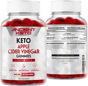 Sugar Free Keto ACV Gummies, Apple Cider Vinegar Gummy with The Mother, Sugarless, Cleanse & Detox, Healthy Weight, Immune Support, Gut Health, Vegan by Ancient Keto…
