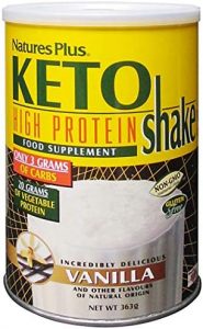 NaturesPlus KETOSlim Vanilla Shake – .80 lbs, Vegetarian Protein Powder – Low Carb Plant-Based Meal Replacement – For Keto, Low Glycemic & Diabetic Lifestyles – Gluten-Free – 11 Servings