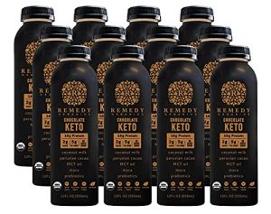 Remedy Organics Chocolate Keto 12-Pack | Plant Based Protein Shakes, Ready to Drink | USDA Organic, Gluten Free, Dairy Free, Soy Free