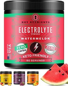 KeyNutrients Electrolytes Powder: Zero Calorie Watermelon/Peach Mango/Orange/Grape Electrolyte Powder in 90, 40 or 20 Servings Hydration Travel Packets – Keto Electrolytes, Zero Carbs and Gluten Free